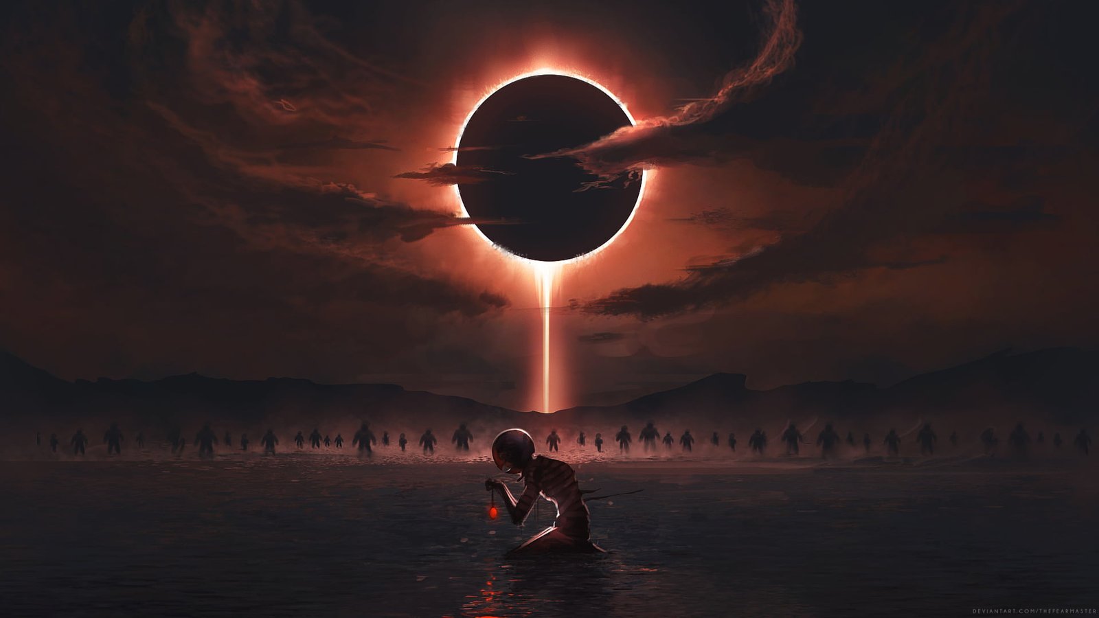 person under the moon illustration sitting on ground graphic wallpaper 2k