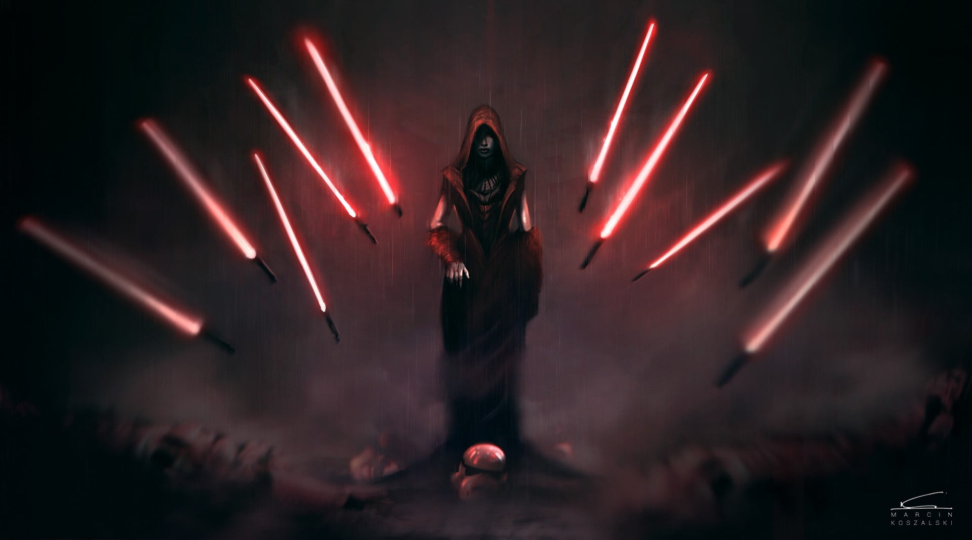 Star Wars wallpaper fantasy art artwork lightsaber Sith night 2k