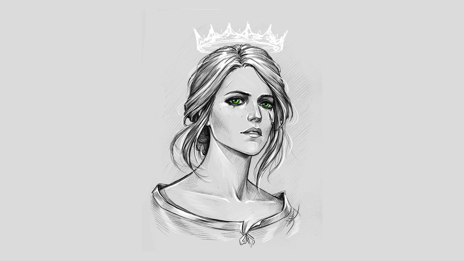 woman wearing crown sketch The Witcher 3 Wild Hunt 2k
