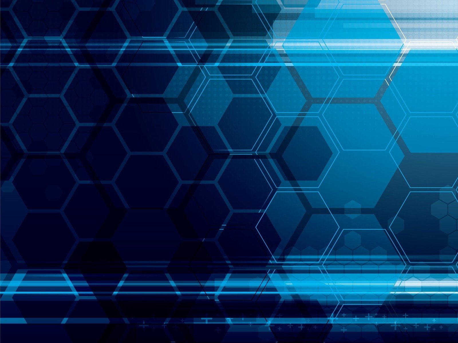 Abstract Hexagon Blue Digital Art Pattern 2k