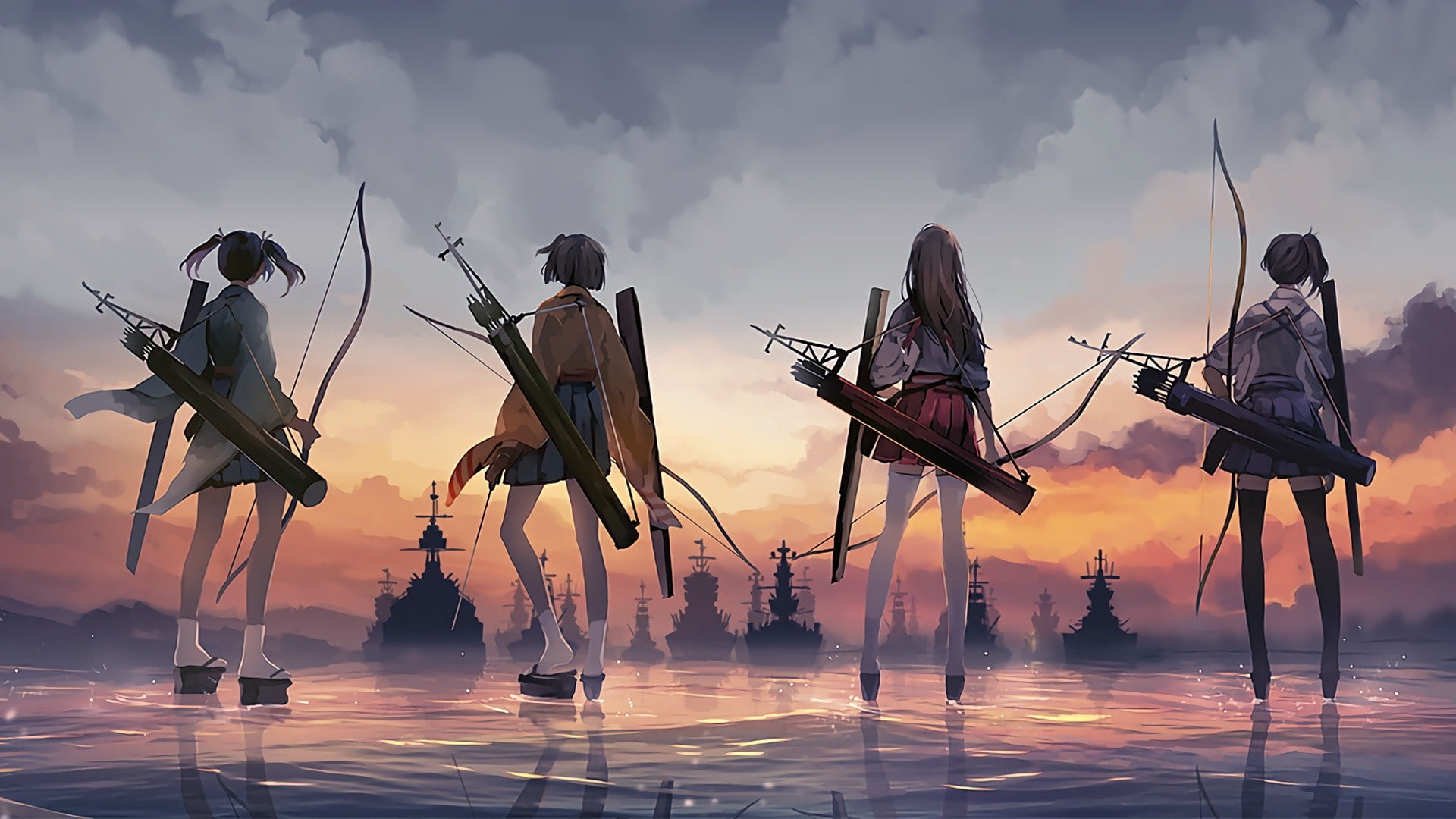 Akagi KanColle anime Anime Girls Hiryuu Kaga 2k