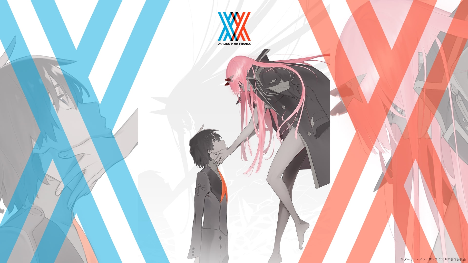 anime character wallpaper darling in the franxx zero two hiro 2k