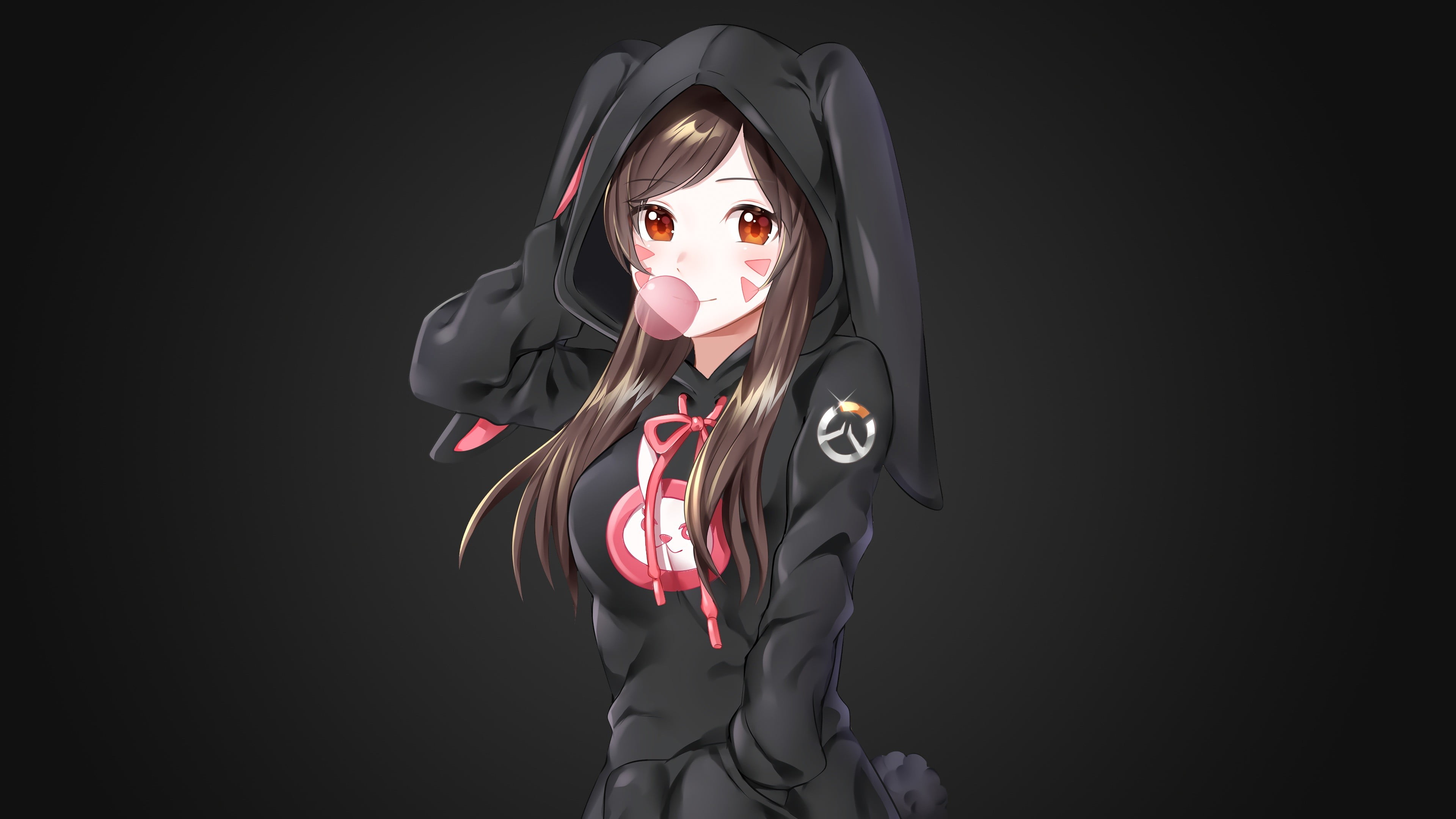 anime woman wearing black bunny costume illustration girls 2k 4k