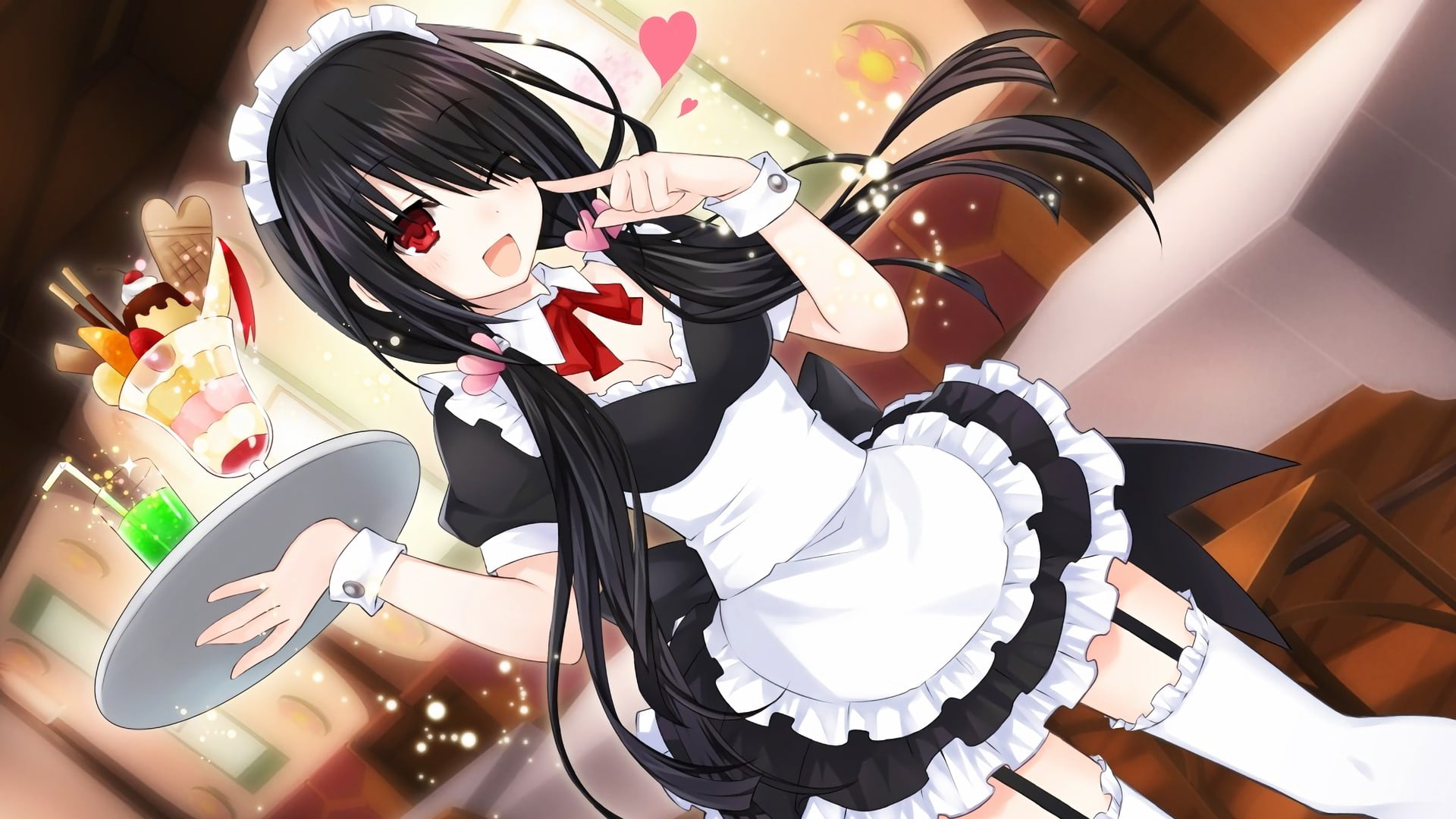 anime girls Tokisaki Kurumi Date A Live maid outfit 2k