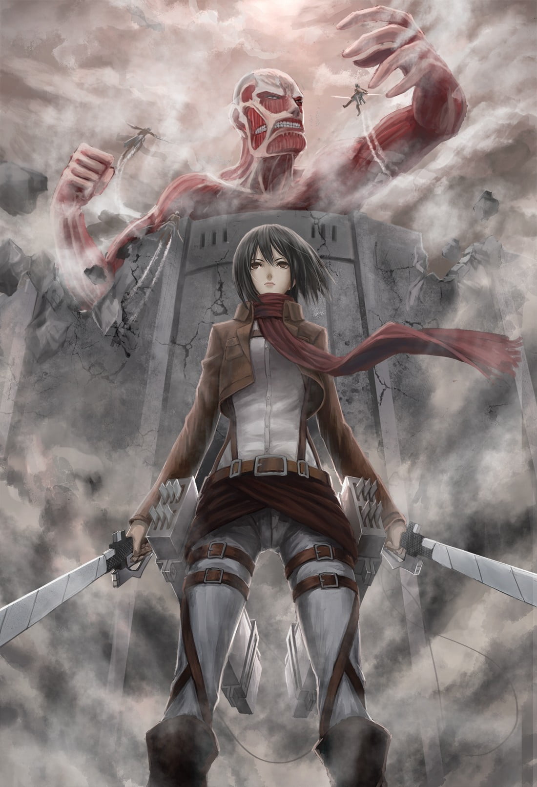 Attack on Titan Mikasa Ackerman digital wallpaper Shingeki no Kyojin