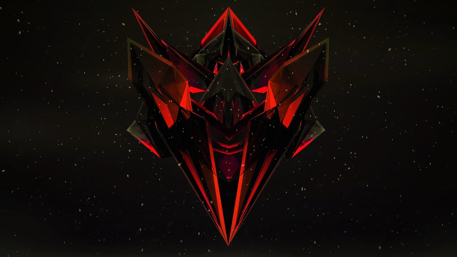 black and red logo Justin Maller dark orange abstract 2k