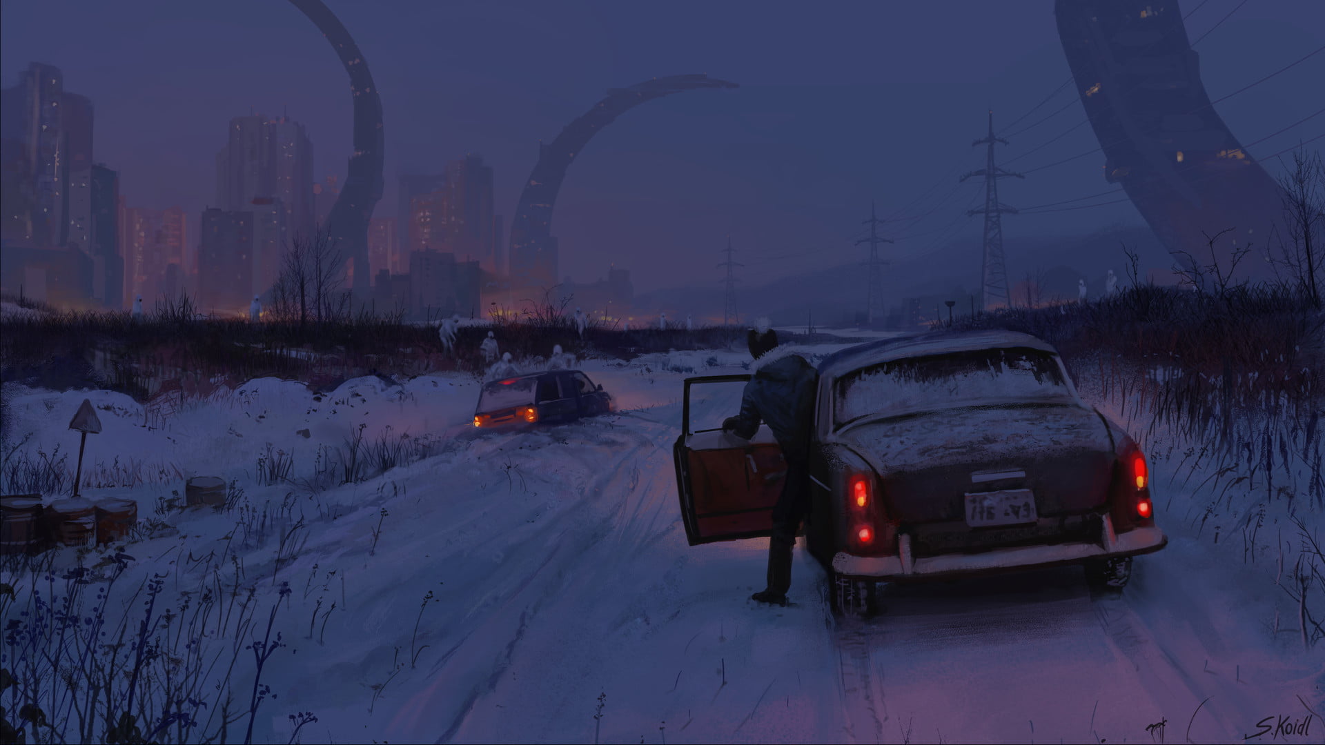 black and red power tool digital art artwork science fiction 2k