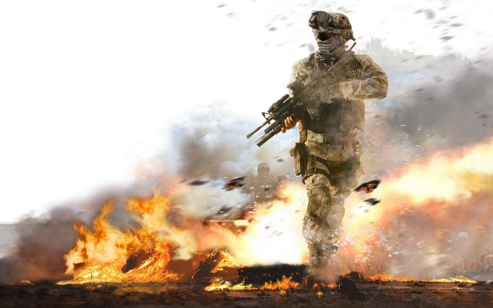 black rifle gun war army soldier Call of Duty Modern Warfare 2 2k