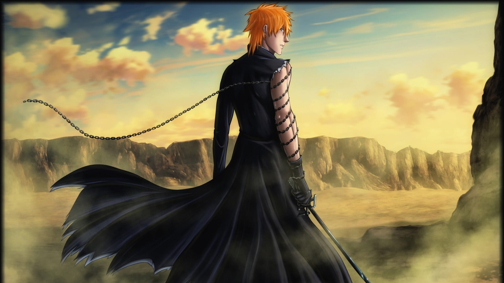 Bleach Ichigo Kurosaki anime boys desert chains 2k