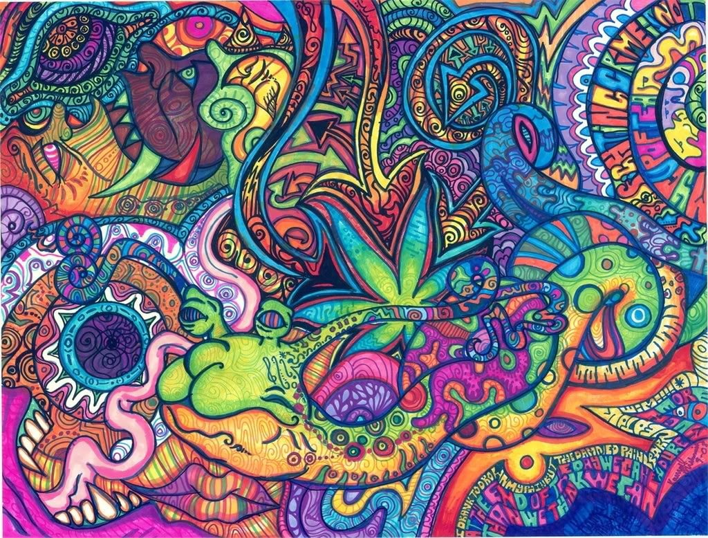 abstract surreal LSD artwork drugs multi colored art and craft