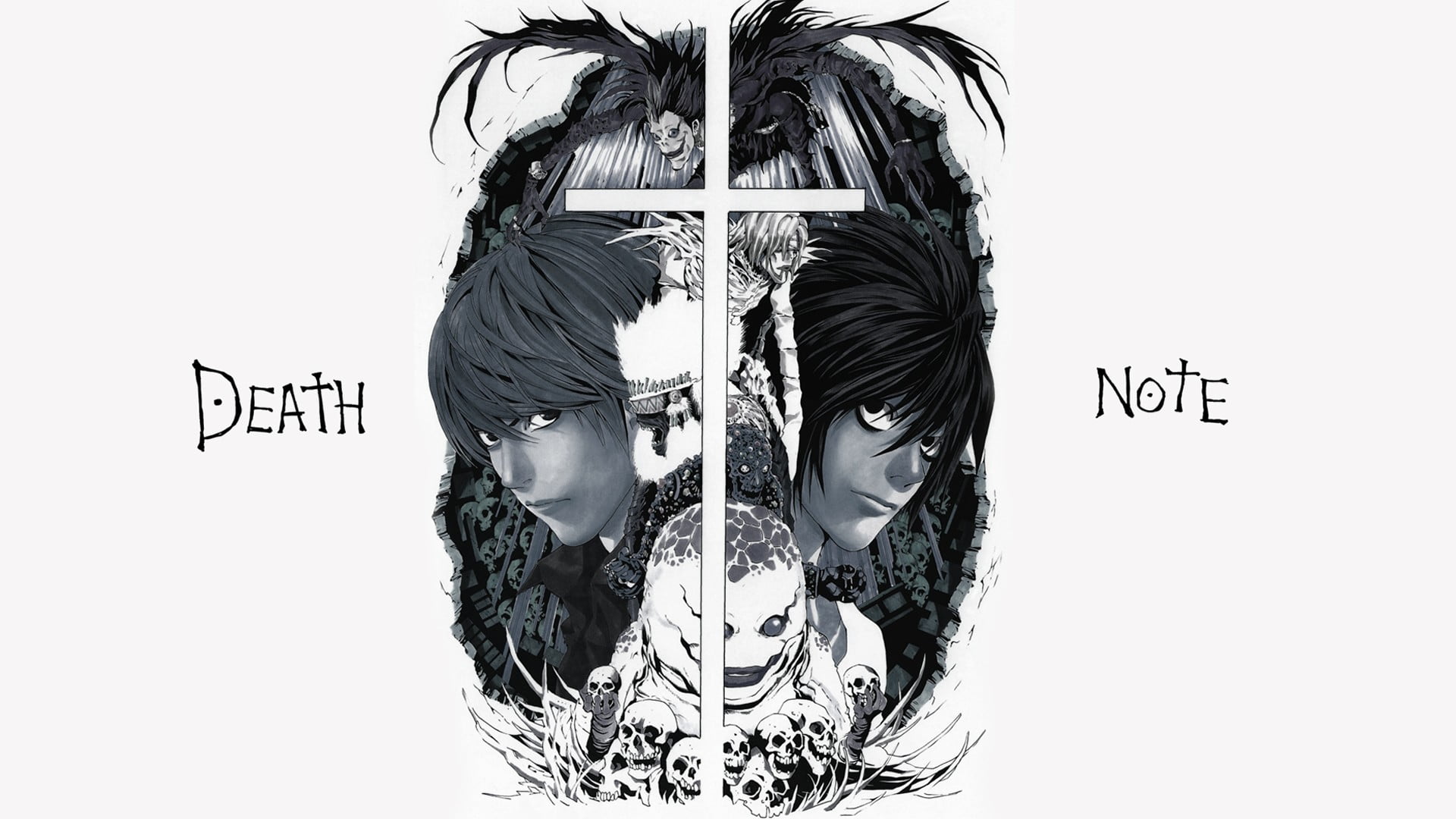 Death Note wallpaper Lawliet L Yagami Light anime text western script 2k