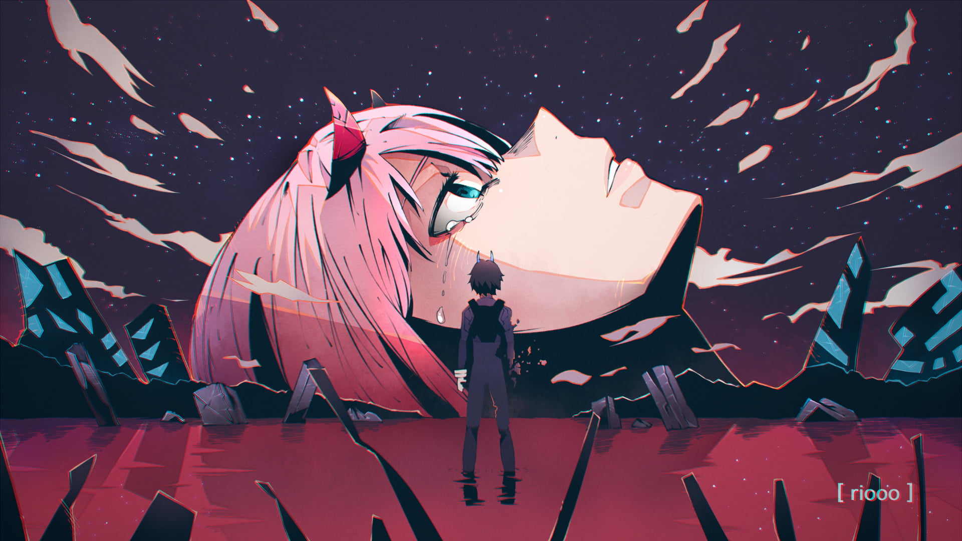 anime character wallpaper Darling in the FranXX Code Hiro 2k