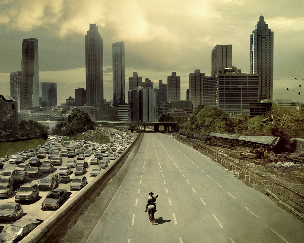 cityscapes postapocalyptic buildings the walking dead Nature Cityscapes HD Art