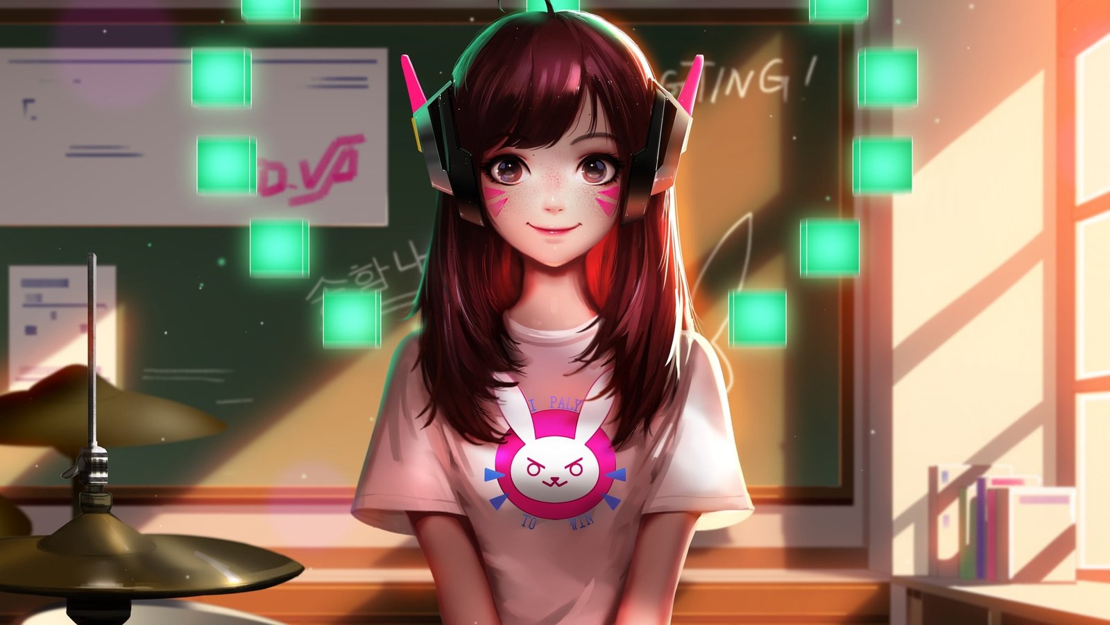 anime female character wallpaper video games Overwatch D Va 2k
