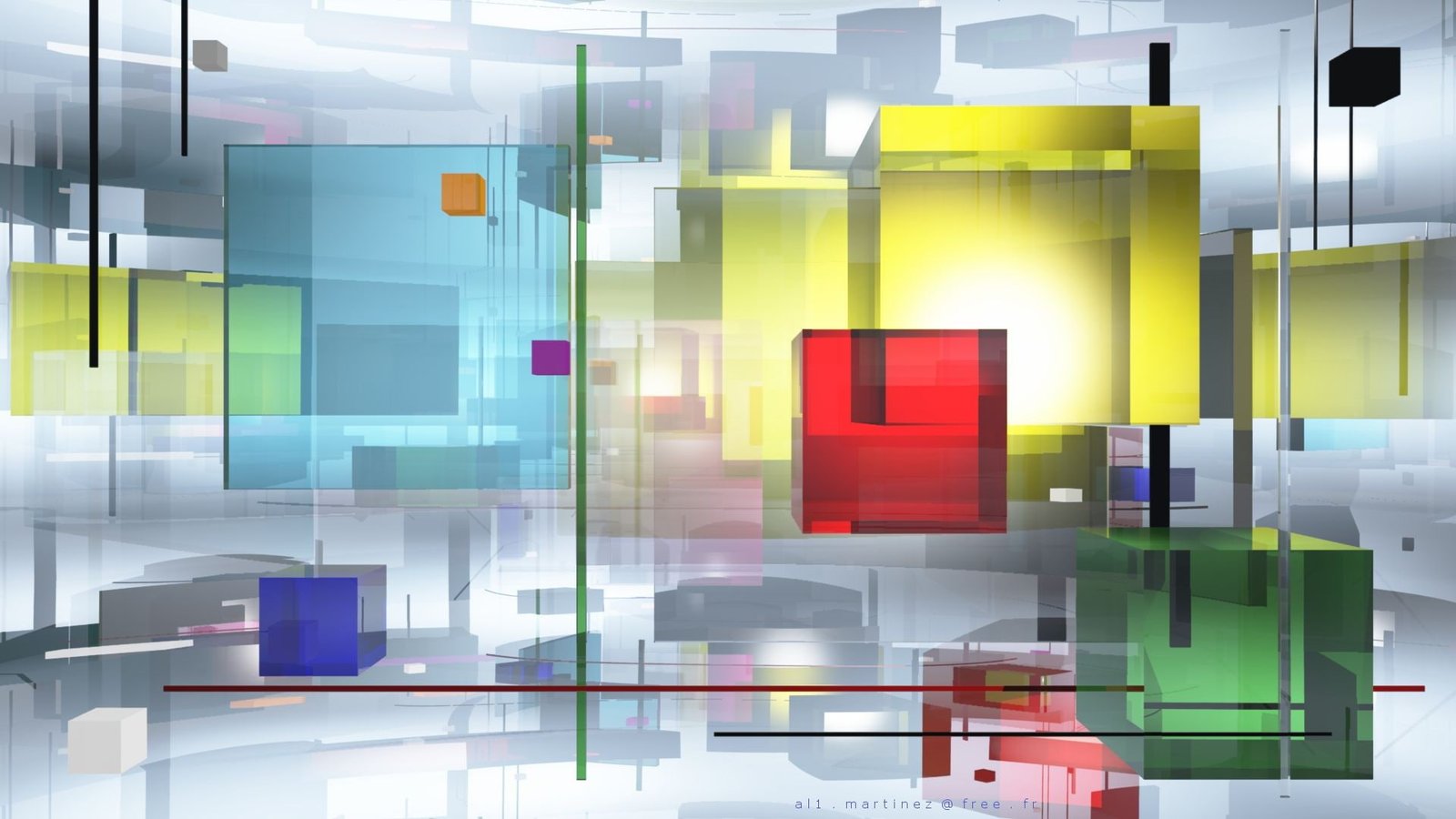 digital art minimalism geometry square cube abstract 2k