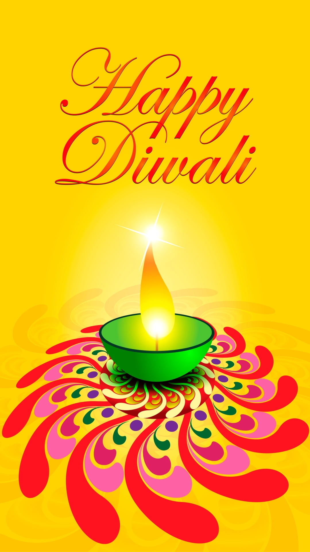 Diwali Card Vector tealight candle illustration with happy diwali text overlay
