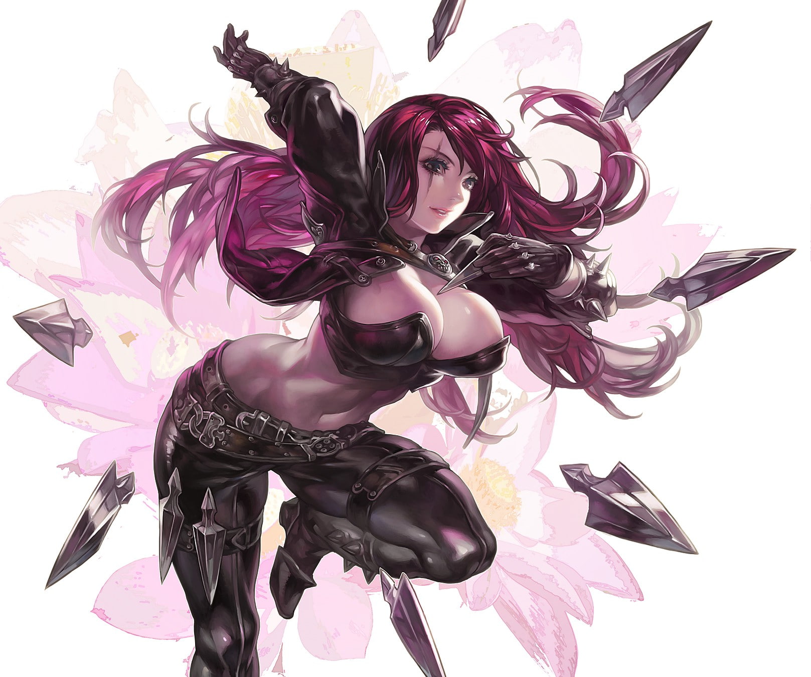 anime cleavage fantasy Art Katarina League Of Legends sexy 2k