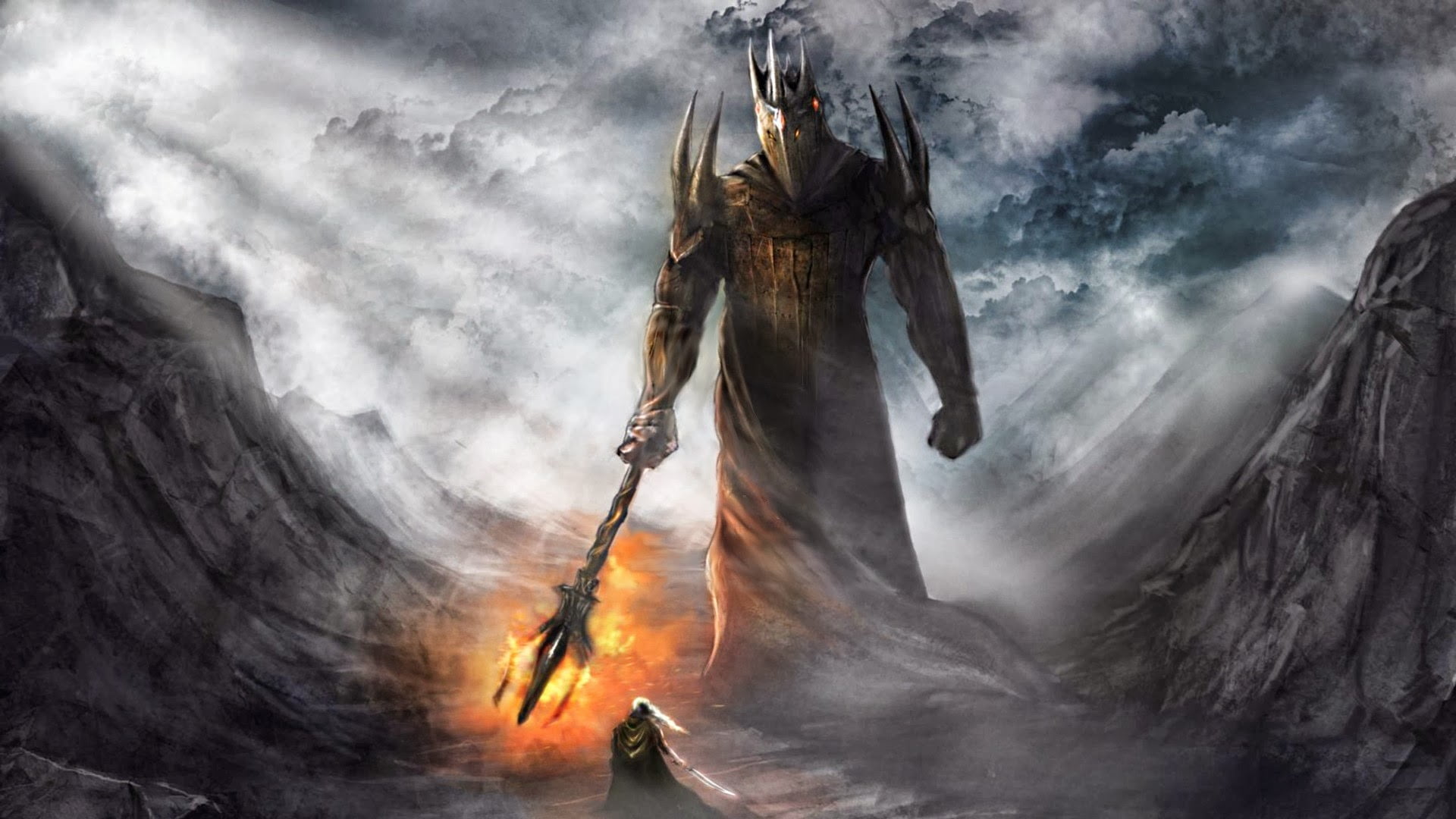 game scene fantasy art The Lord of the Rings Morgoth J R Tolkien 2k
