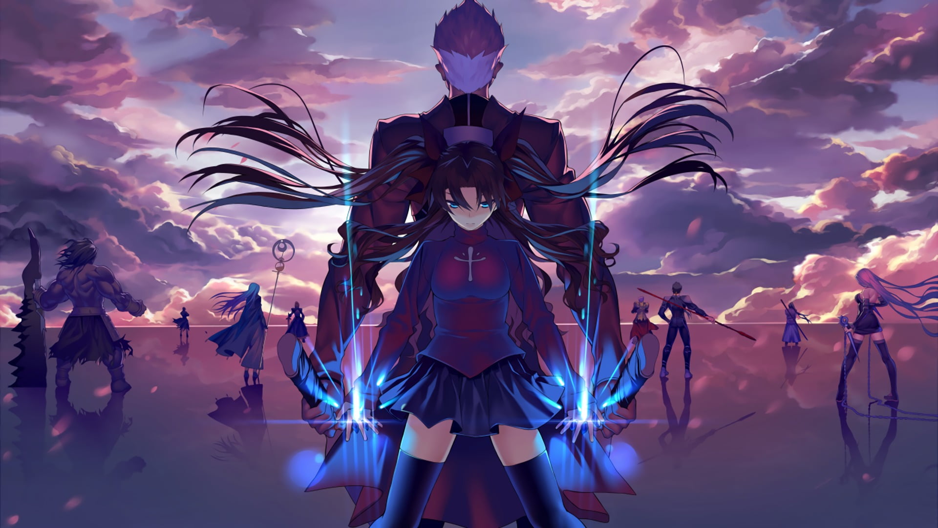 female character with black hair Fate Series Tohsaka Rin Archer Stay Night 2k