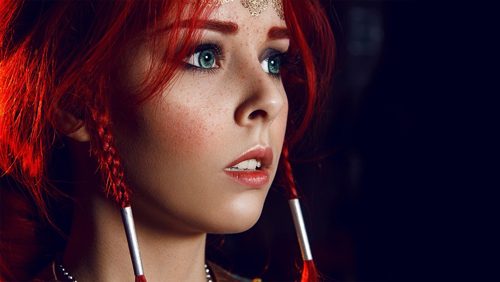 silver colored necklace women cosplay Triss Merigold The Witcher 3 Wild Hunt 2k