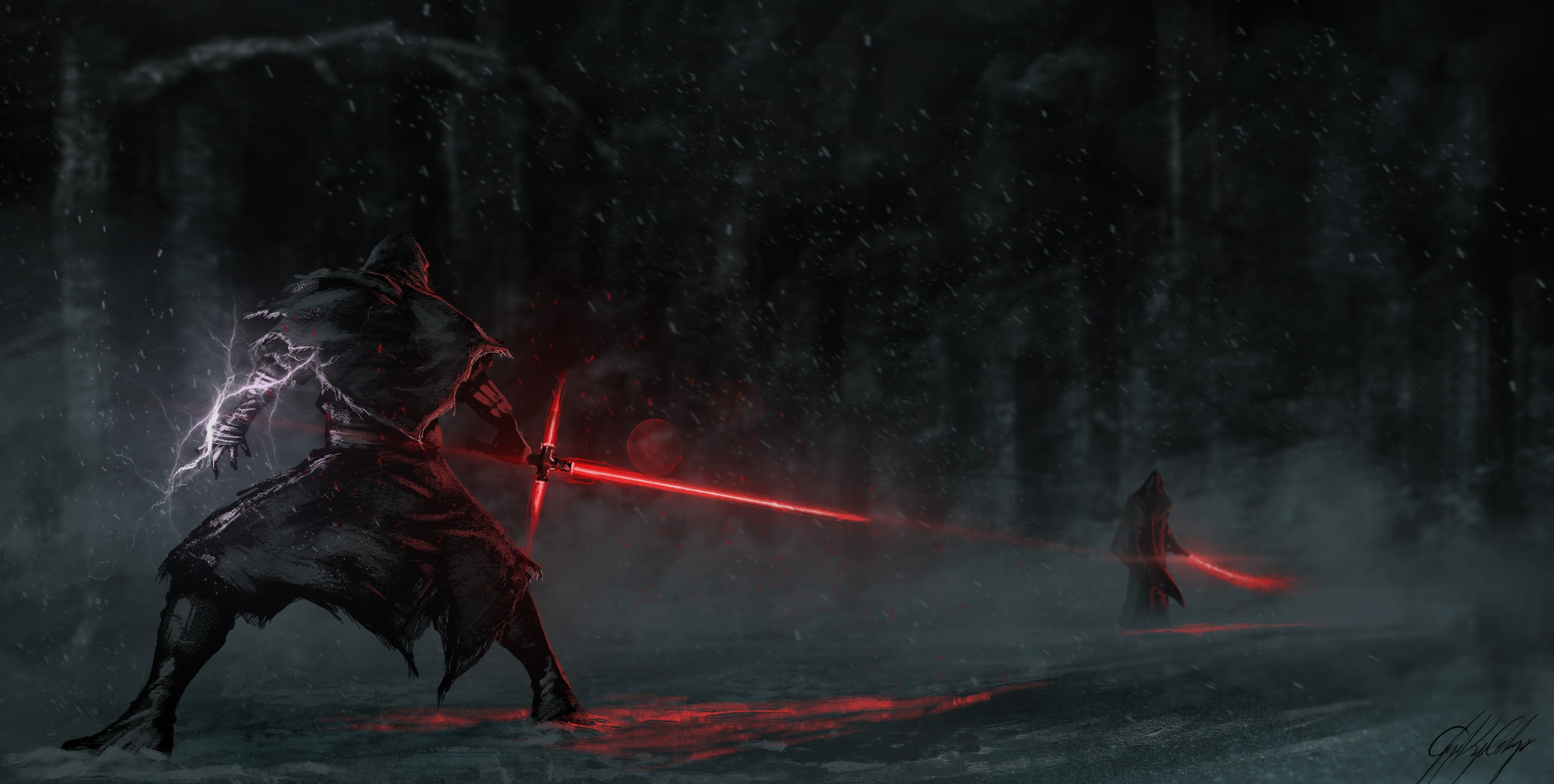Star Wars digital art Kylo Ren illustration The Force Awakens 2k
