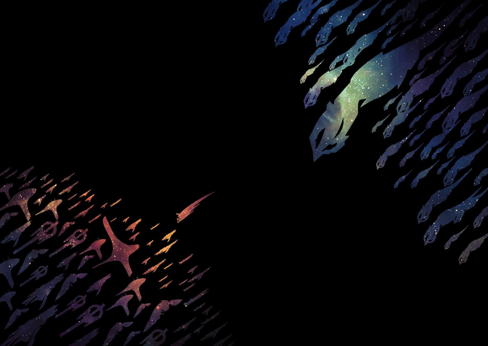 red and blue abstract digital wallpaper Mass Effect simple 2k