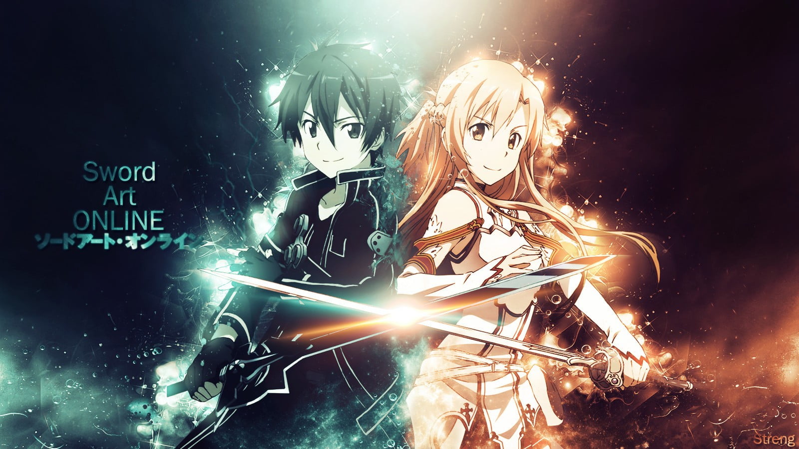 Sword Art Online Kirito and Asuna anime wallpaper Yuuki 2k