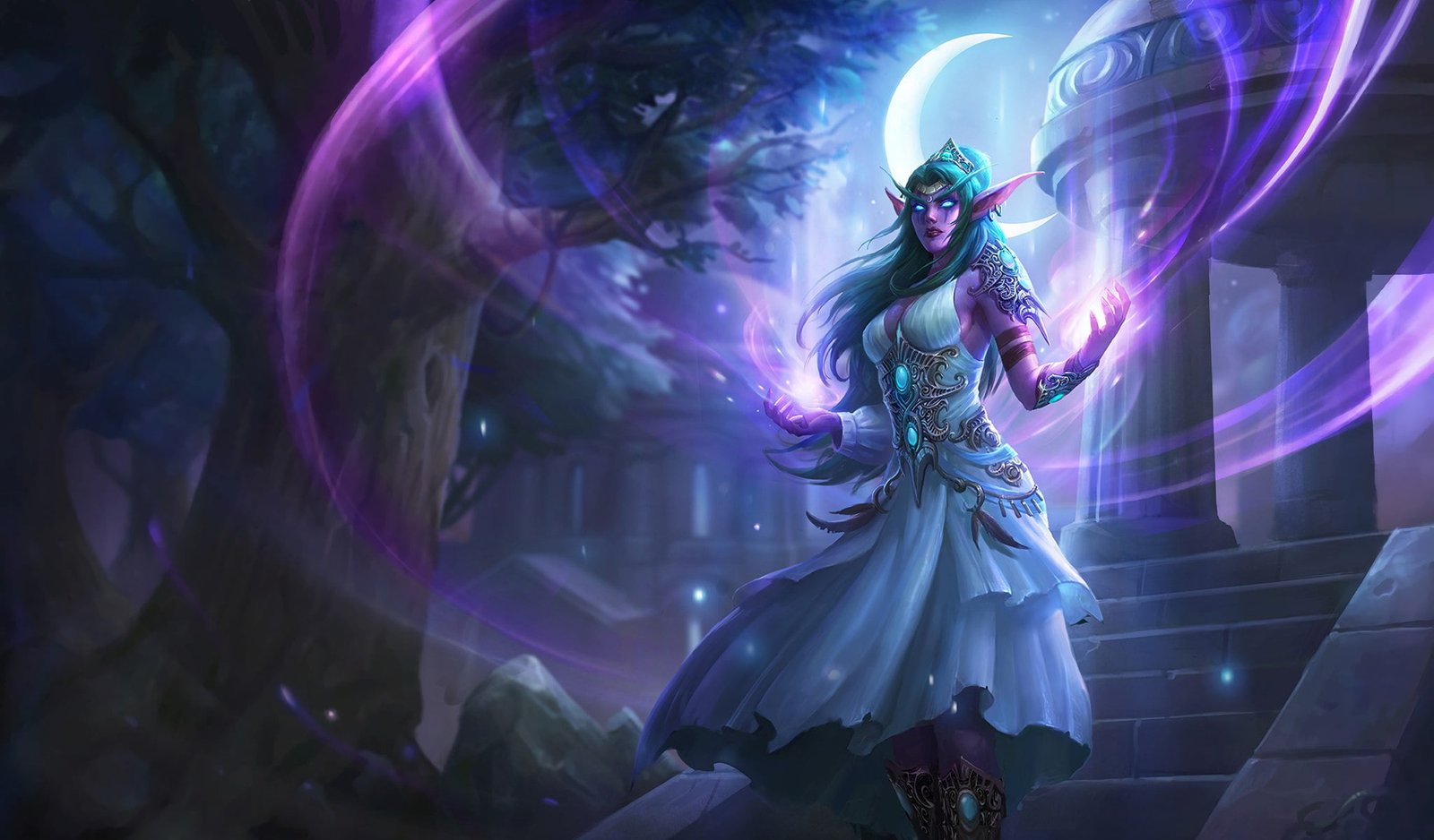 teal haired female elf wallpaper video games Hearthstone 2k