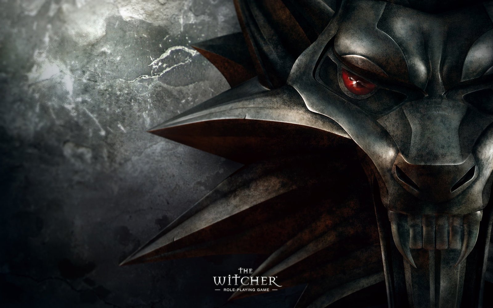 The Witcher digital wallpaper wolf medallion horror spooky 2k