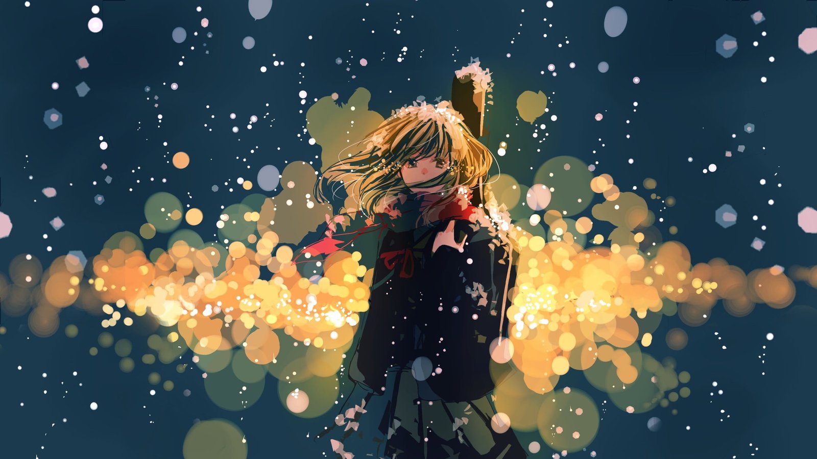 beige haired female anime character illustration girls 2k