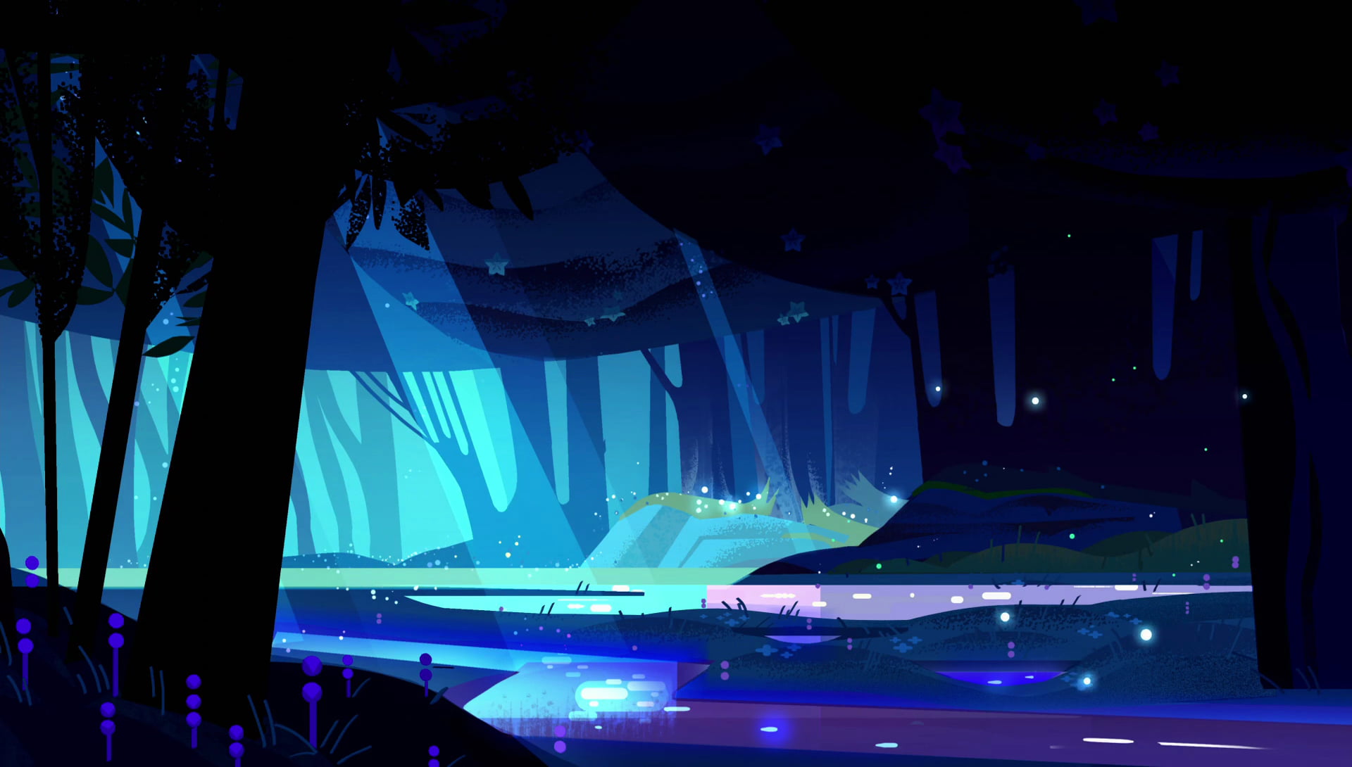 Steven Universe forest landscape fantasy art illustration 2k