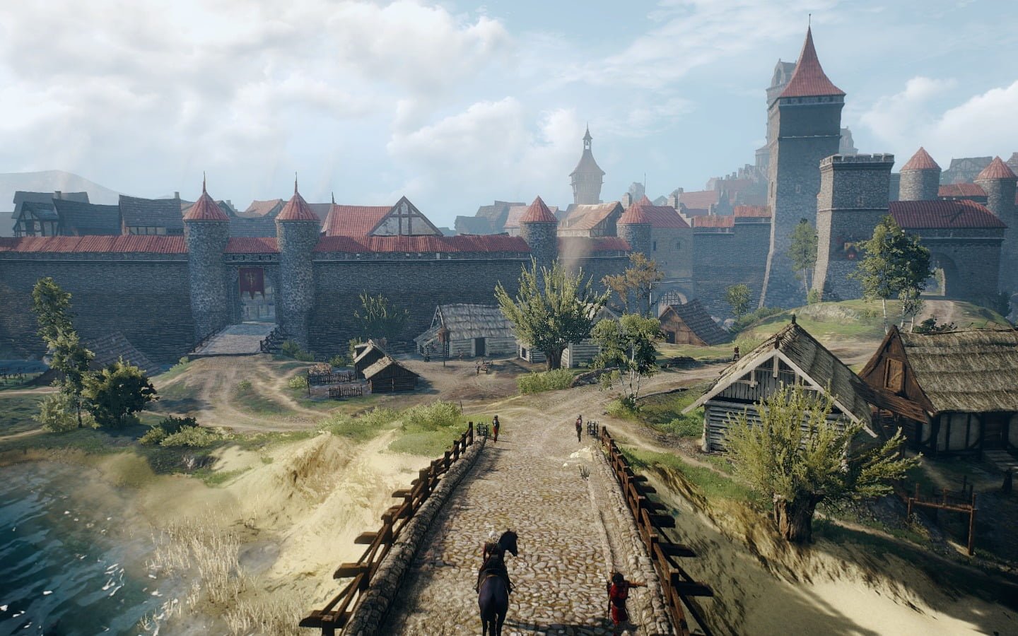 town bridge during daytime The Witcher 3 Wild Hunt Cirilla Fiona Elen Riannon