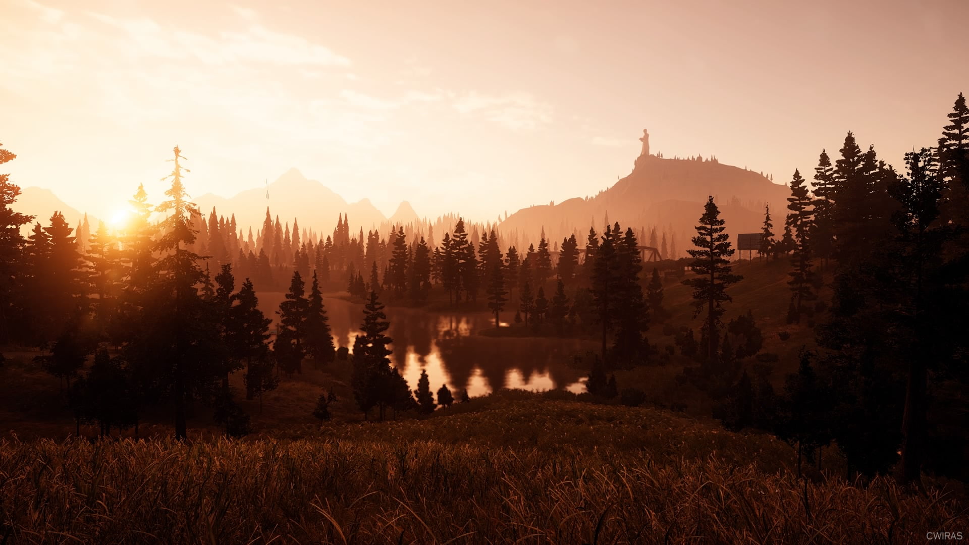 trees near body of water overlooking mountain PlayStation Far Cry 2k