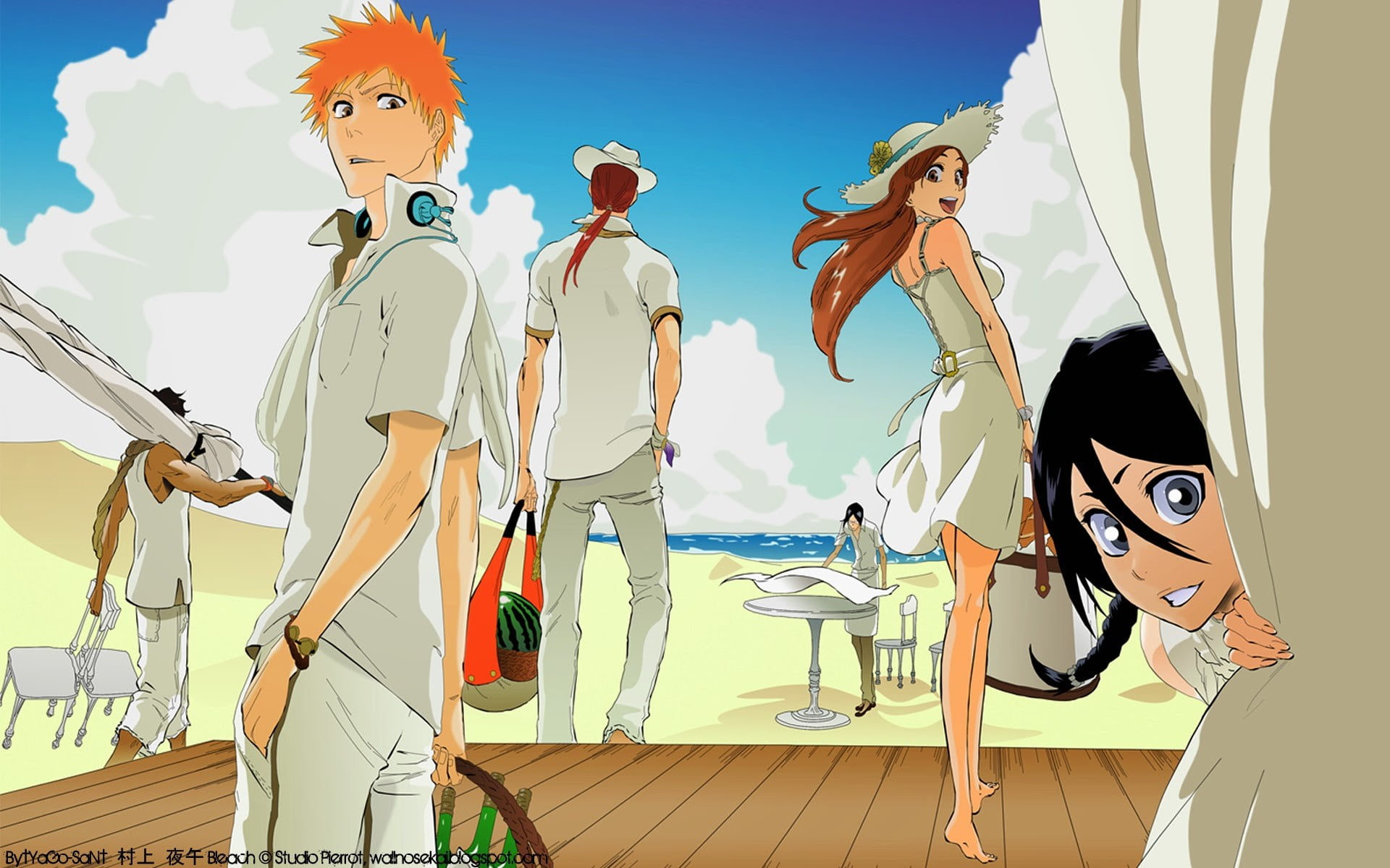 Bleach Kurosaki Ichigo Kuchiki Rukia Abarai Renji Inoue Orihime 2k