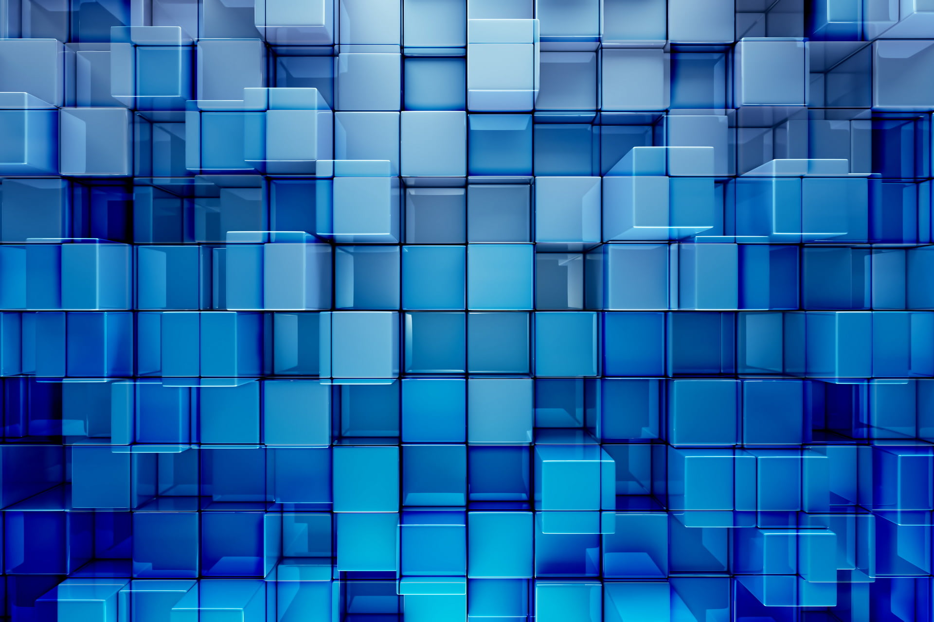 blue and black plastic organizer abstract cube backgrounds 2k