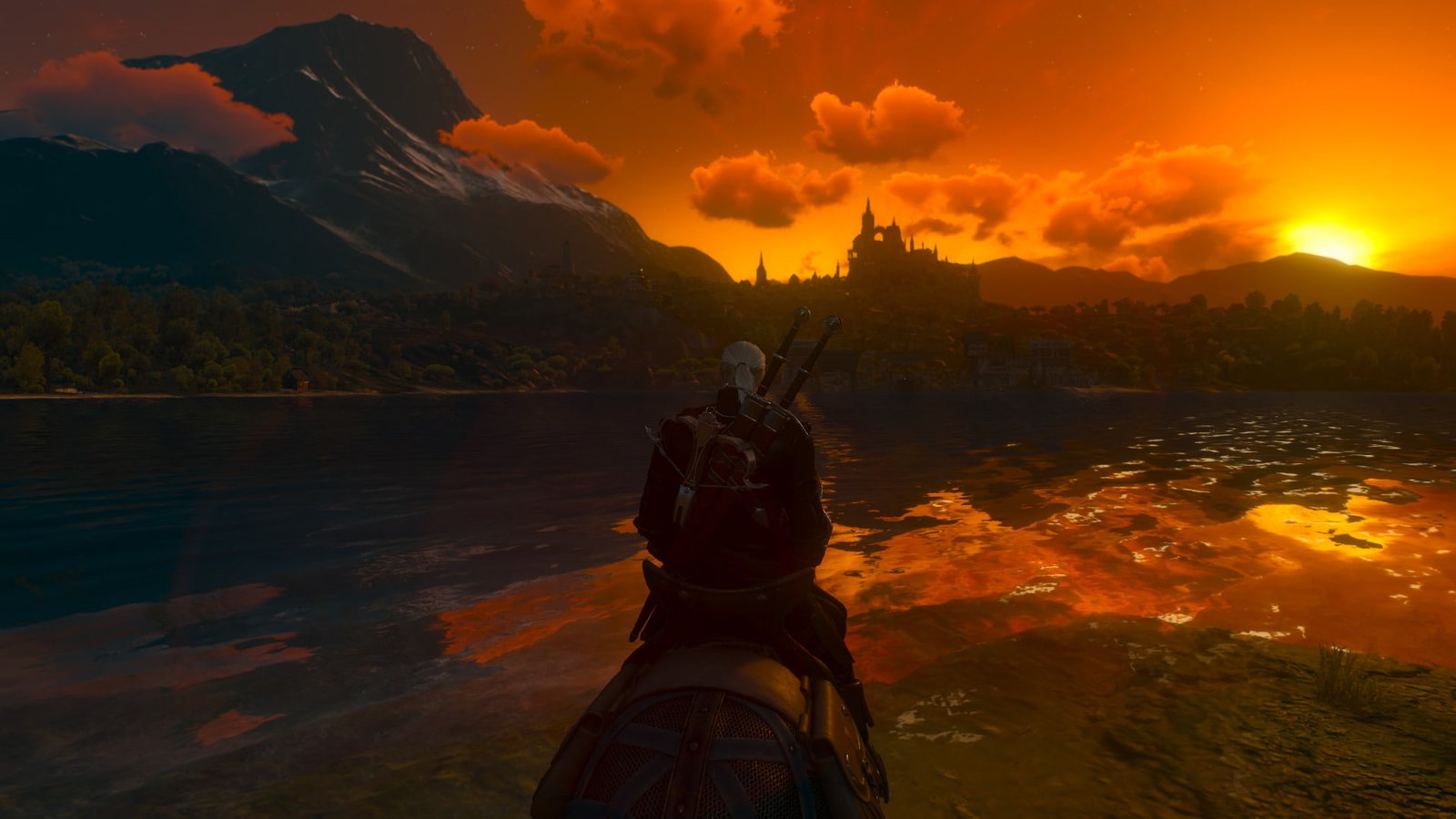 The Witcher 3 Wild Hunt Geralt of Rivia Sunset 2k