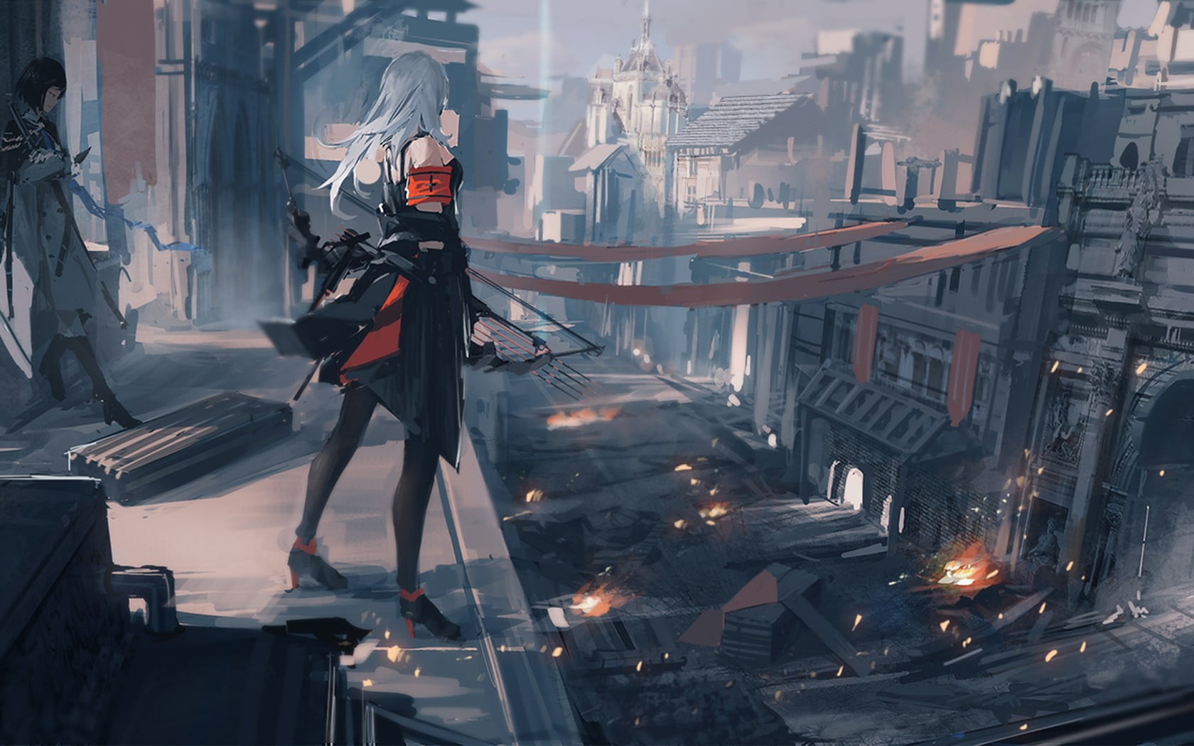 white haired female anime character digital wallpaper Archer Natus 2k