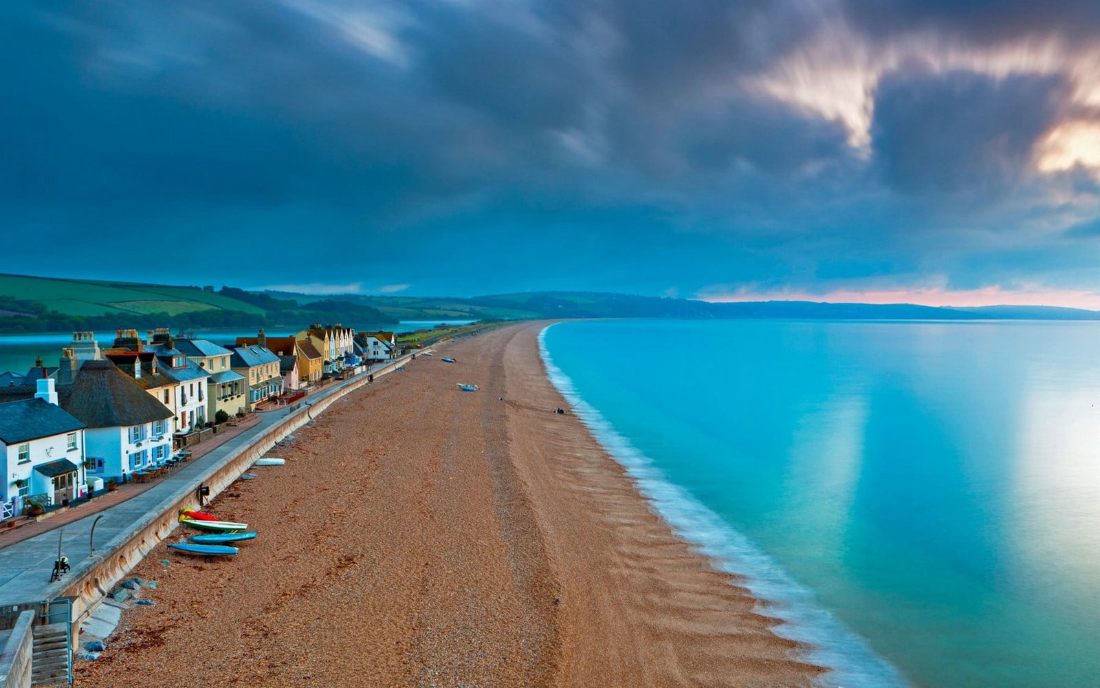brown beach nature landscape England sea sunset town boat 2k