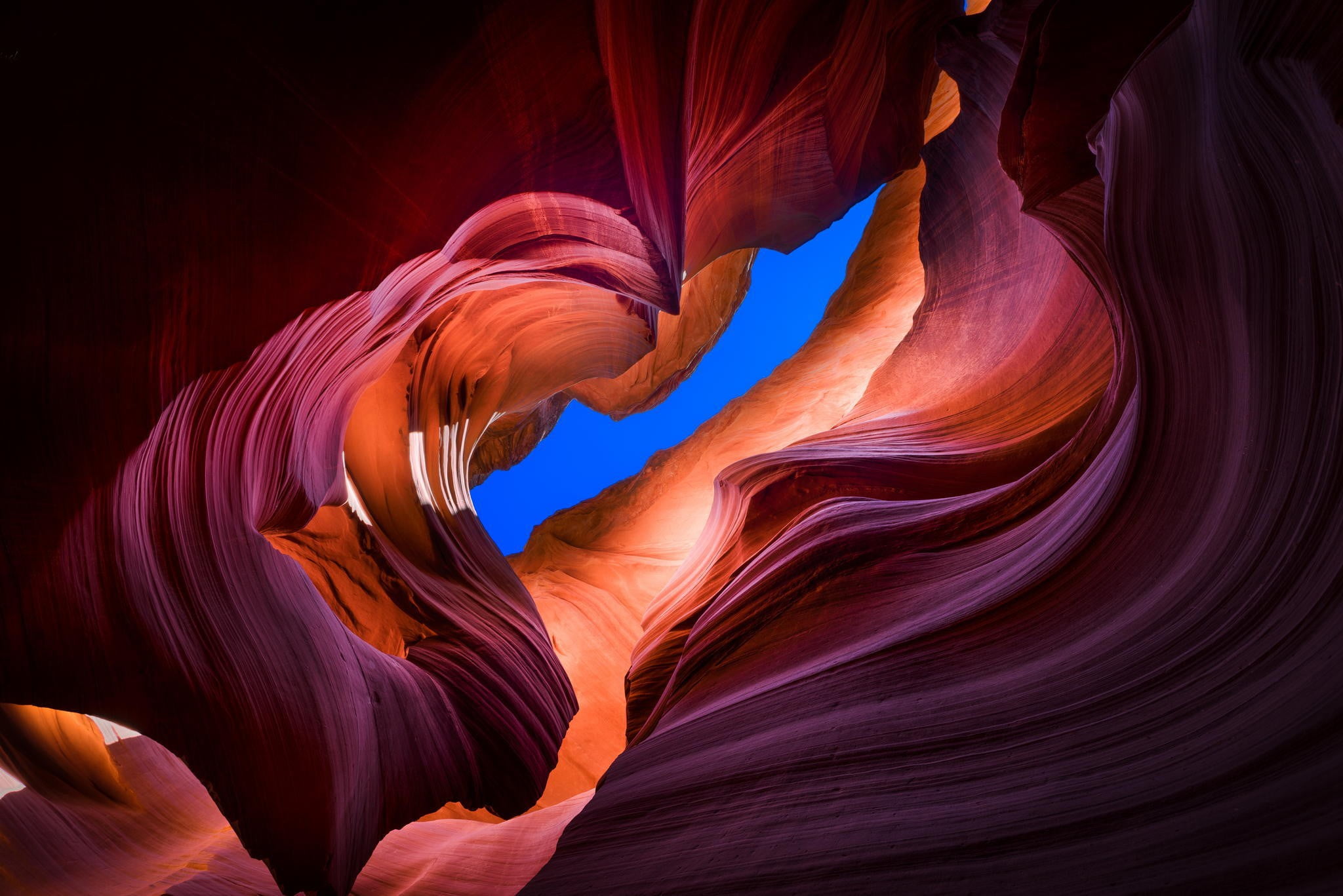 brown rock formation landscape cave nature Antelope Canyon 2k