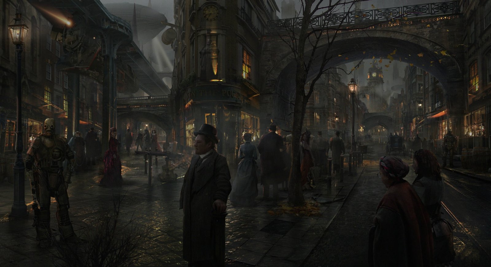 City Art landscape Urban street Old London Paint environment 2k