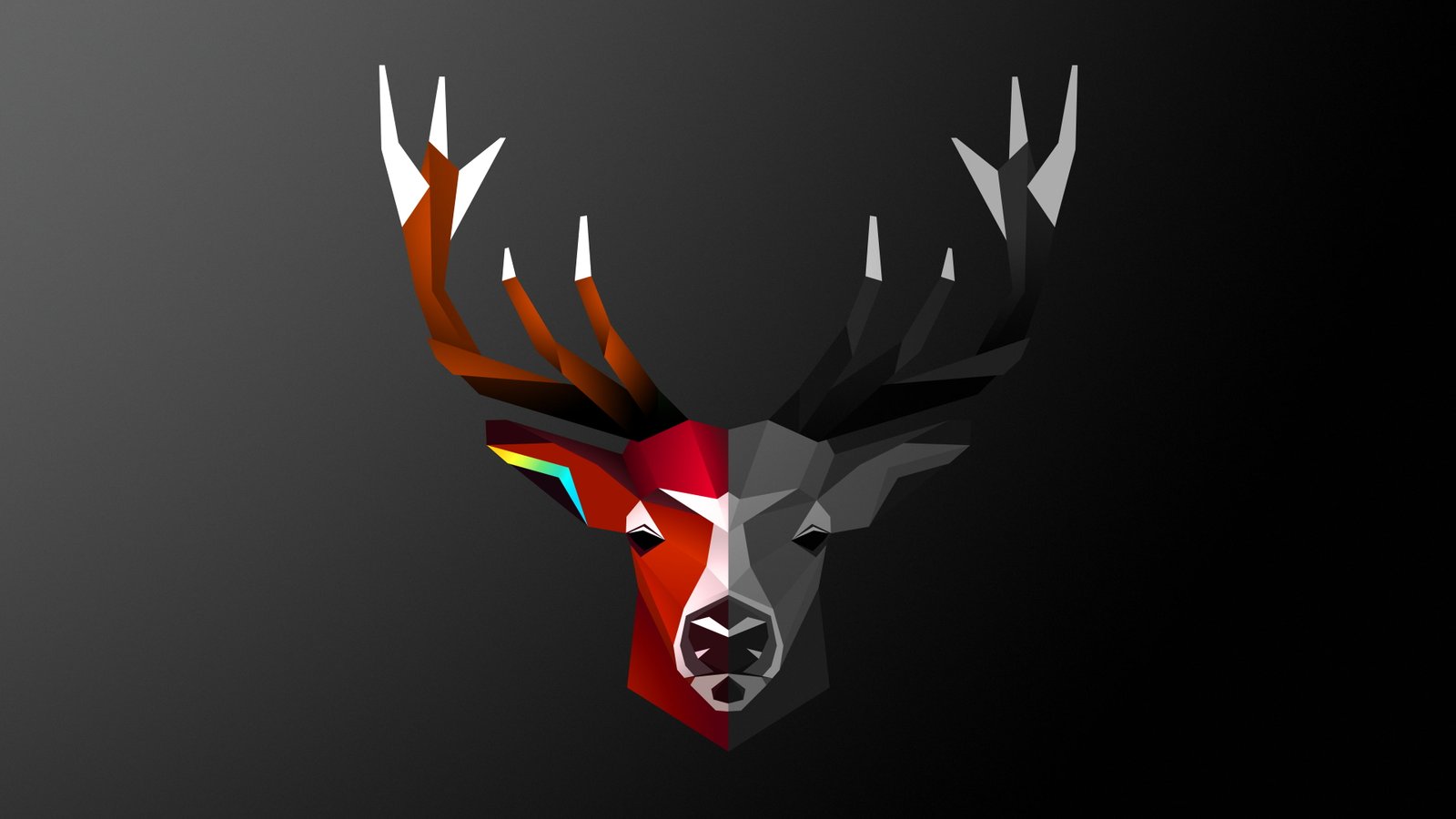 deer wall decor artwork abstract animals digital art byrotek 2k 4k