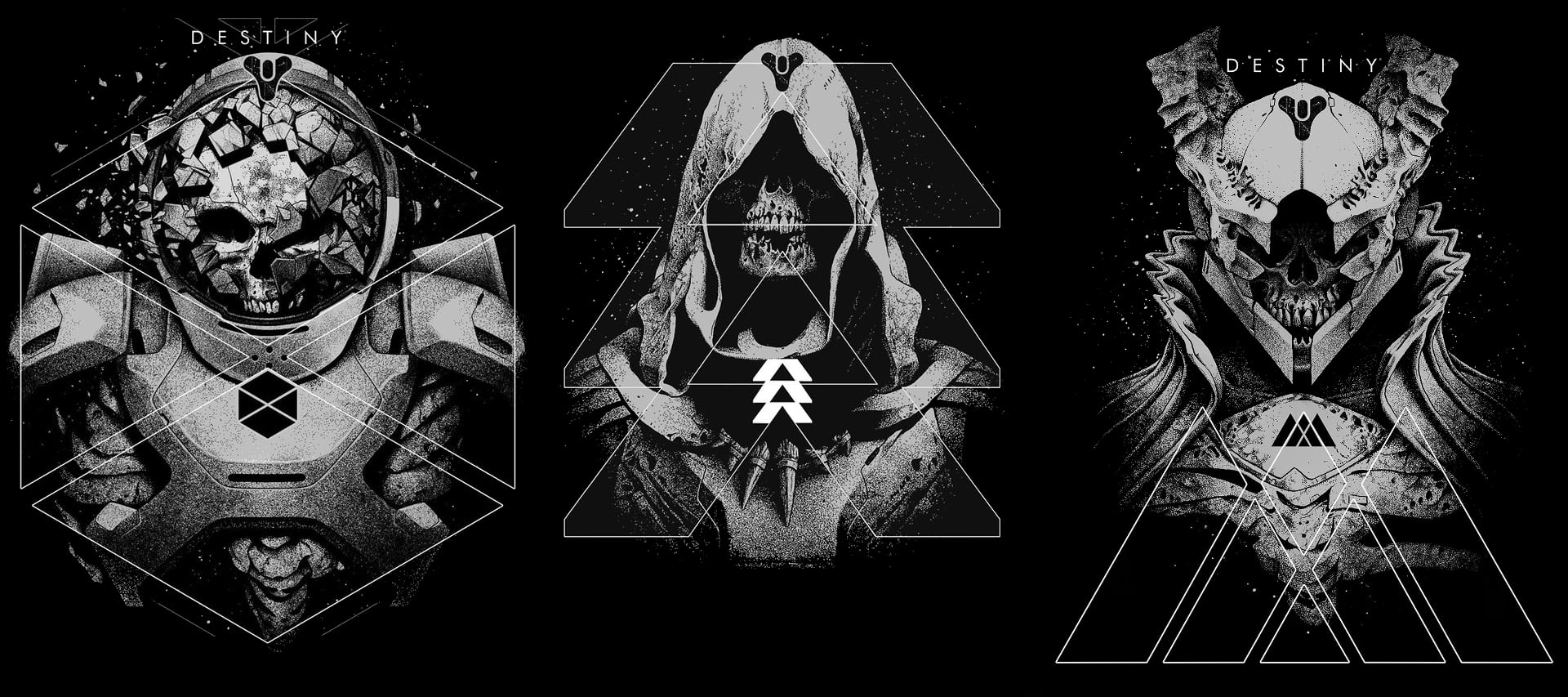 Destiny 2 Video Game Art video games skull monochrome 2k