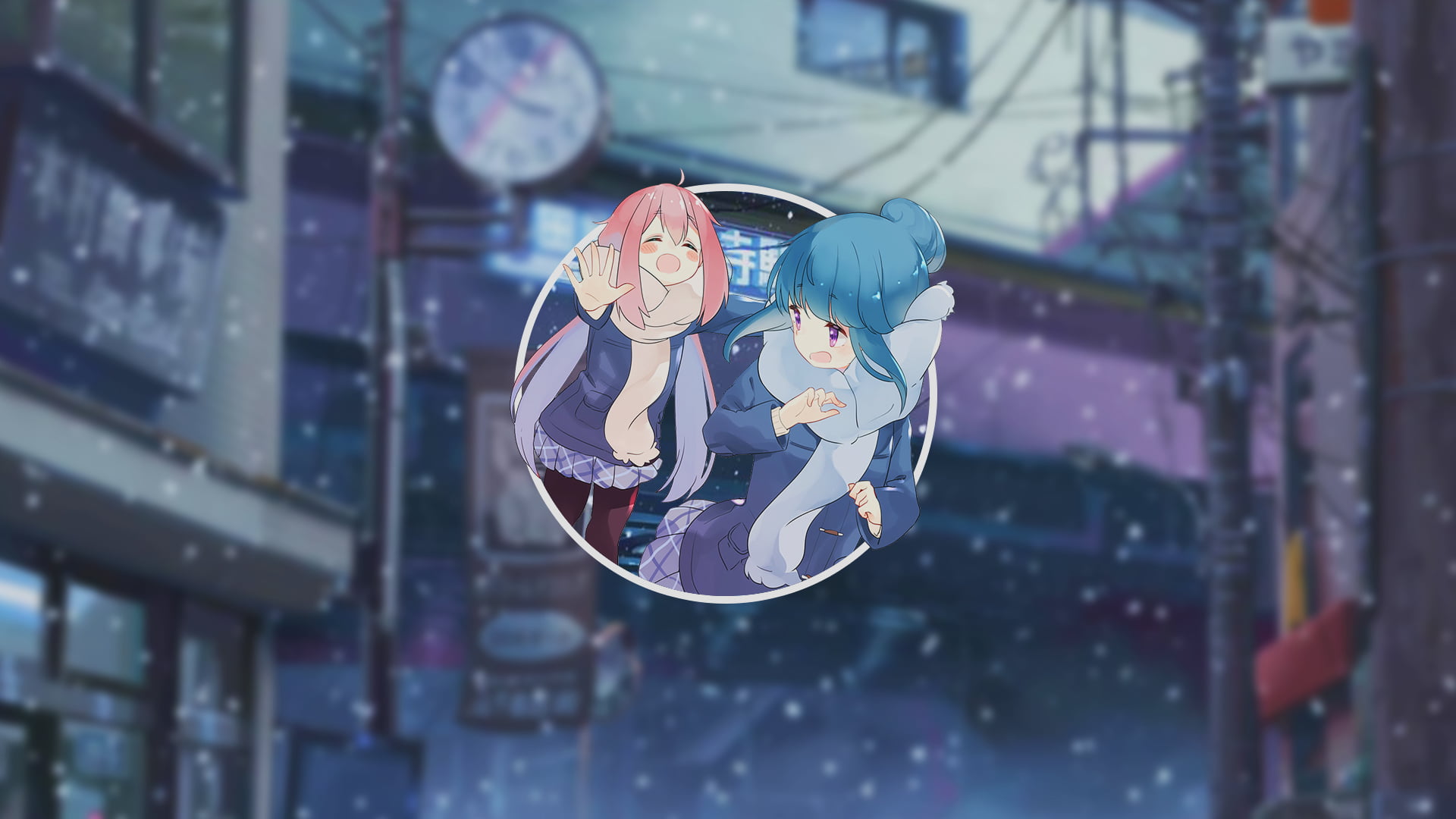 Yuru Camp anime girls winter beach 2k