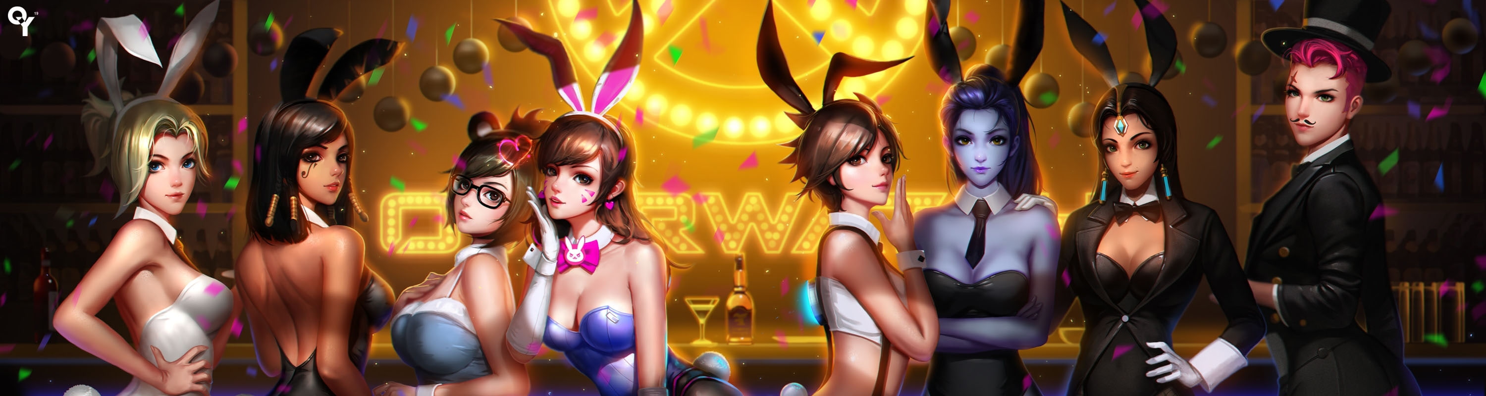female game character wallpaper overwatch bunny costume d va 2k