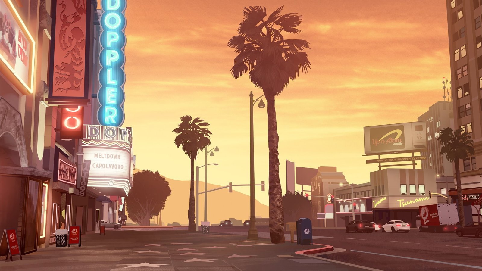Grand Theft Auto V palm tree architecture 2k