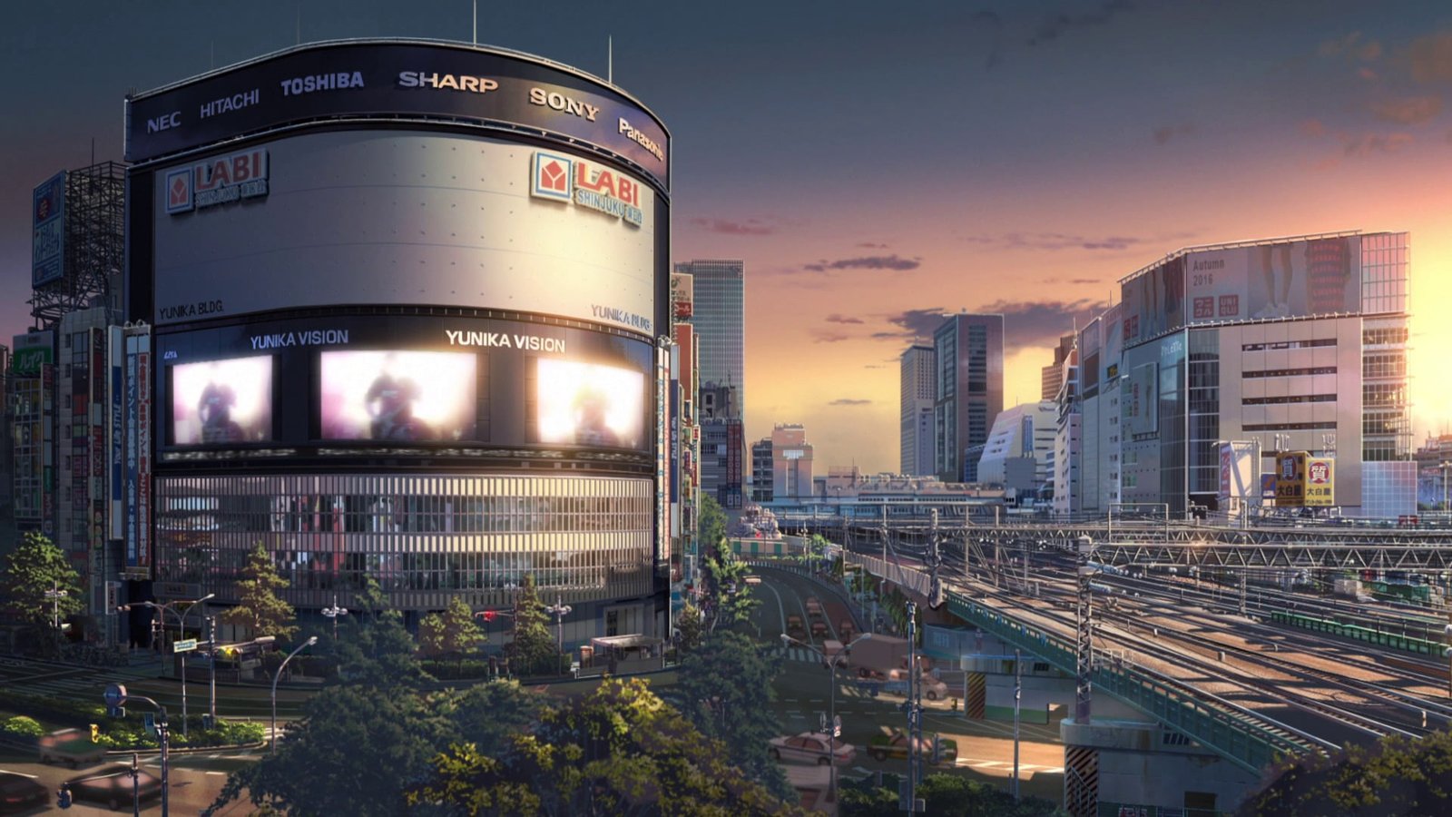gray high rise building Kimi no Na Wa Your Name cityscape 2k