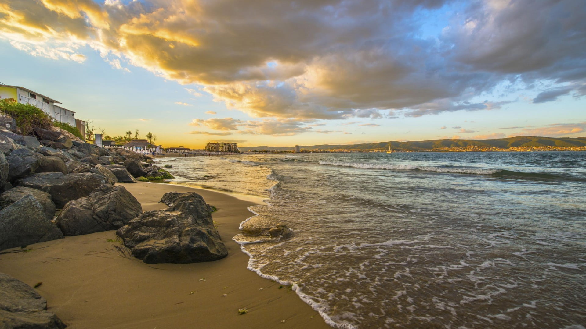 gray rock formation landscape coast rocks sea foam beach 2k