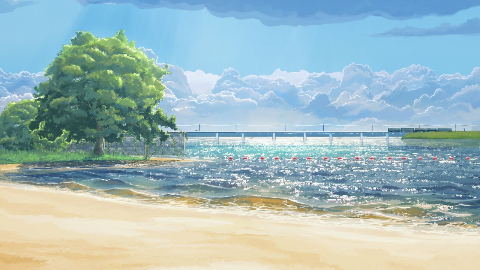green tree near shore painting ArseniXC Everlasting Summer 2k