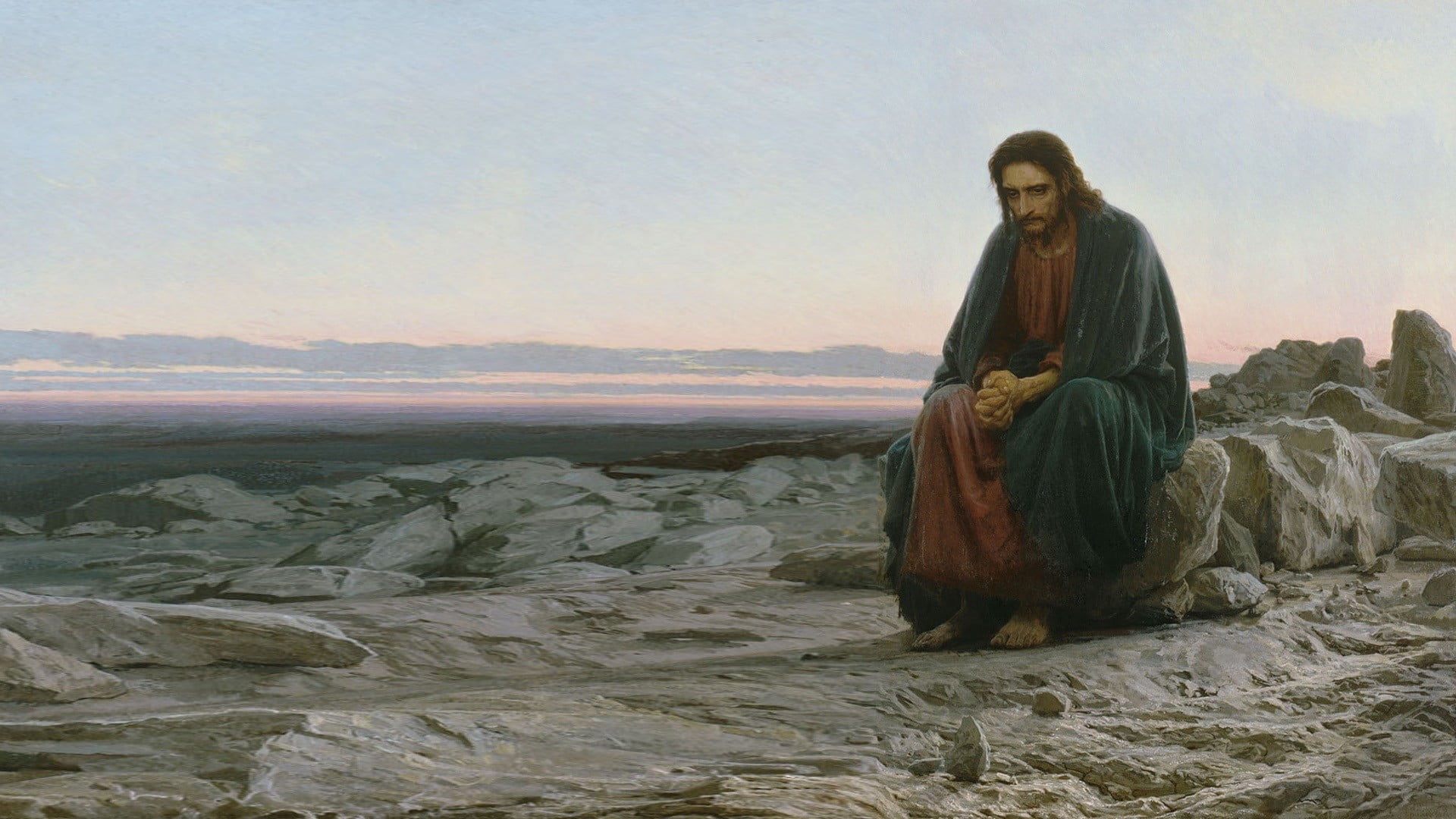 Jesus Christ artwork classic art painting Ivan Kramskoy sitting 2k
