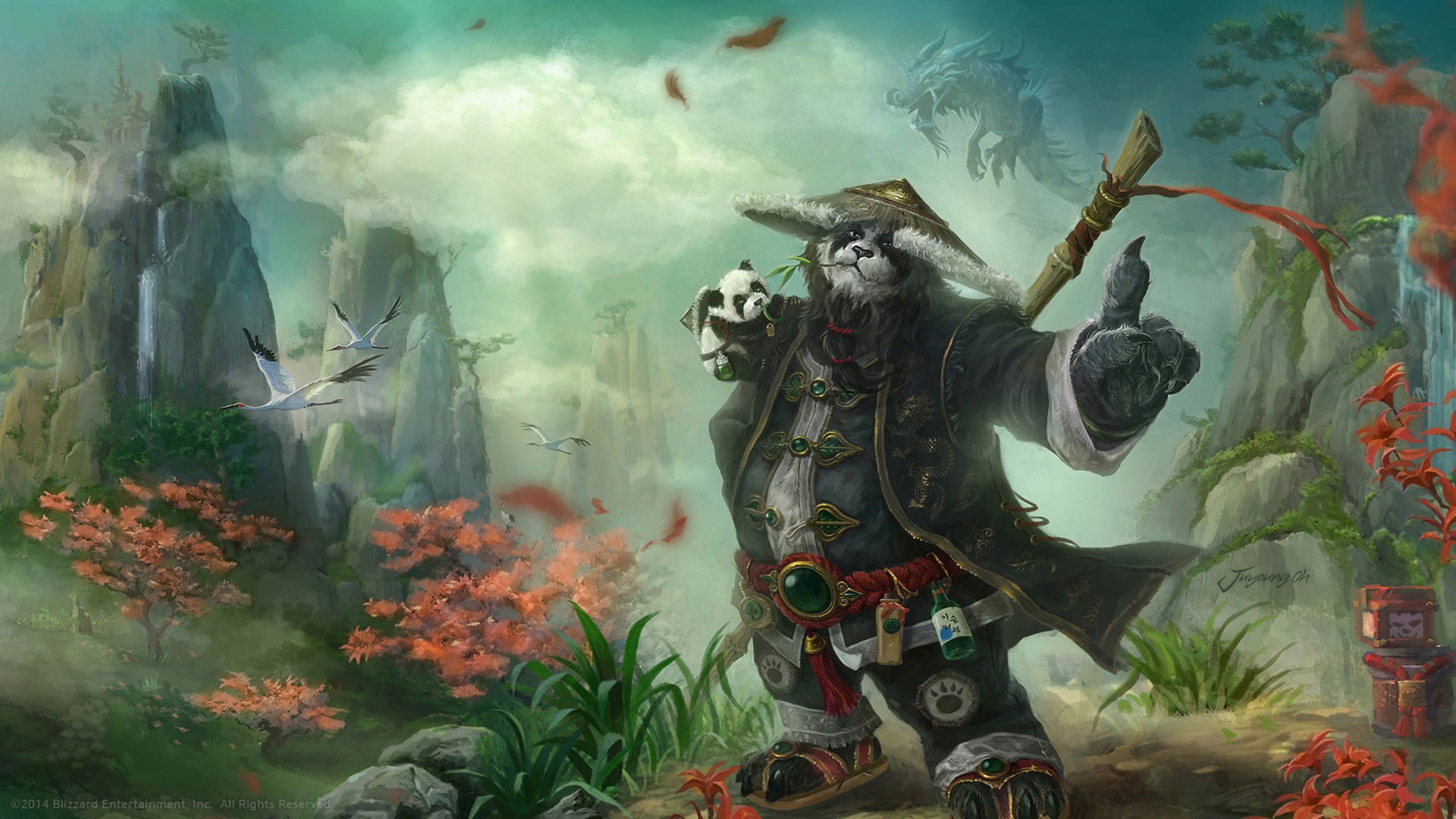 Kung Fu Panda illustration World of Warcraft Mists Pandaria 2k